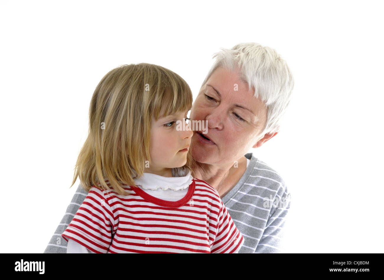 grandma and granddaughter Stock Photo