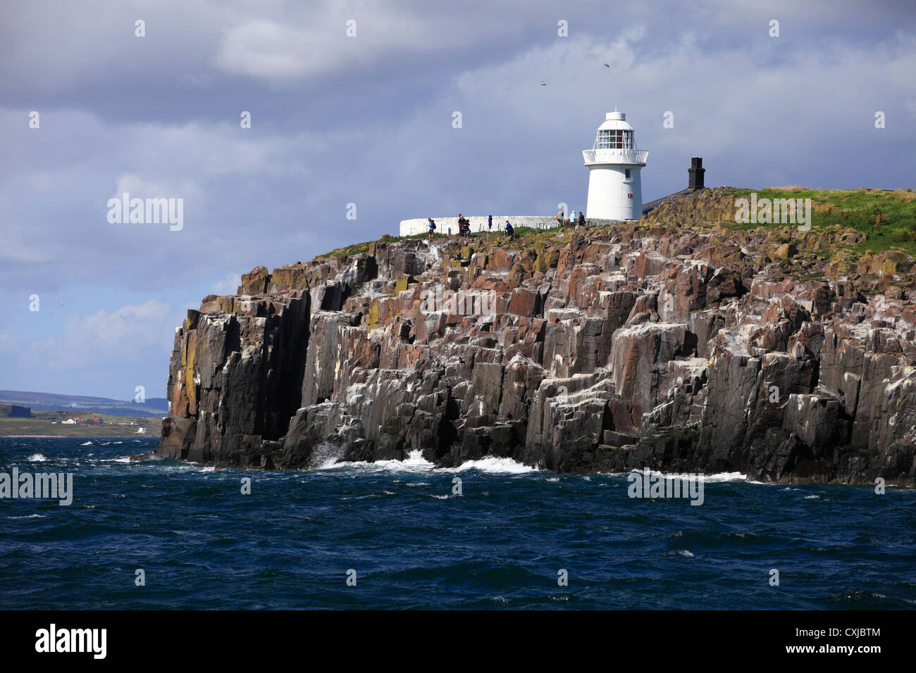 Inner Farne island showing the lighthouse. Stock Photo