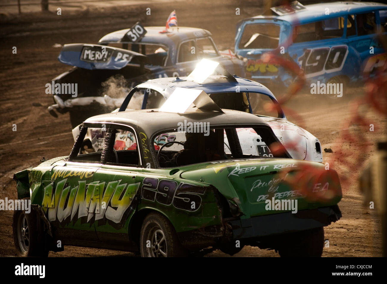 classic cars being banger raced Stock Photo - Alamy