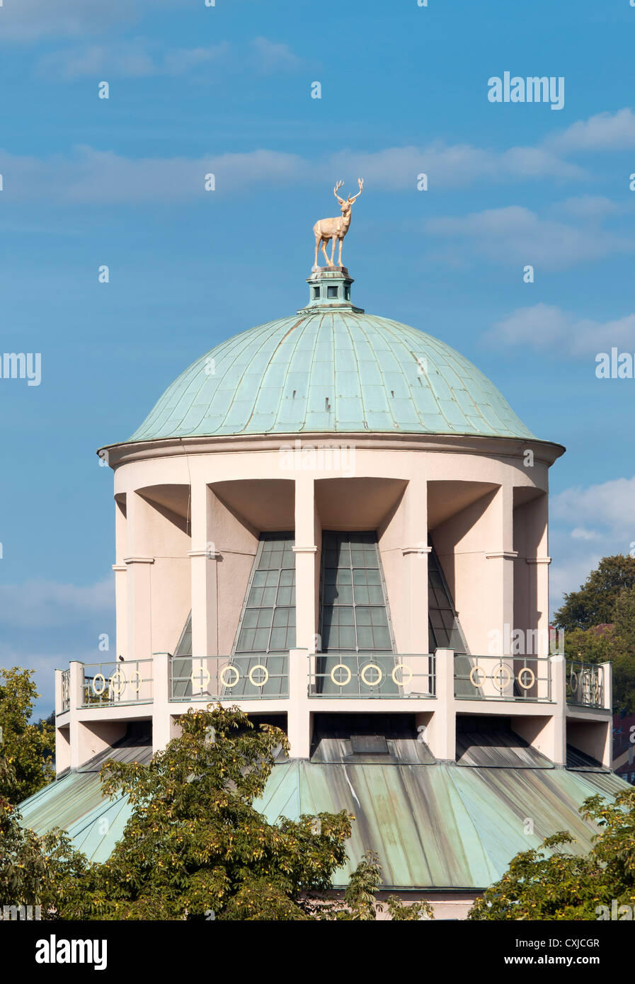 Golden Stag Cupola of Kunstgebäude Art Gallery Center, Schlossplatz, Stuttgart, Baden