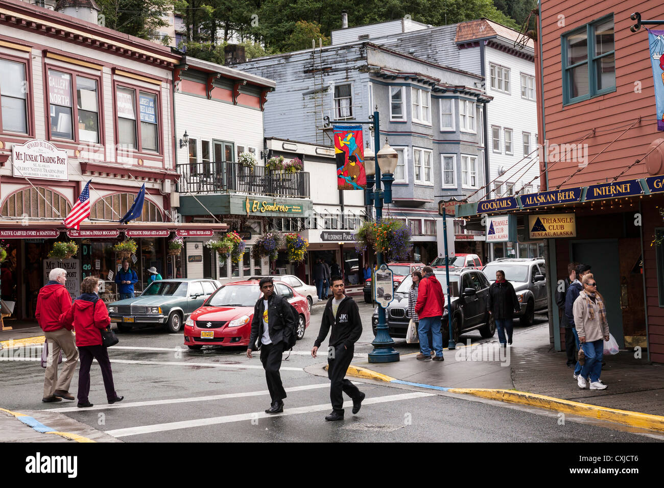 Street Scene, Juneau, Alaska Stock Photo