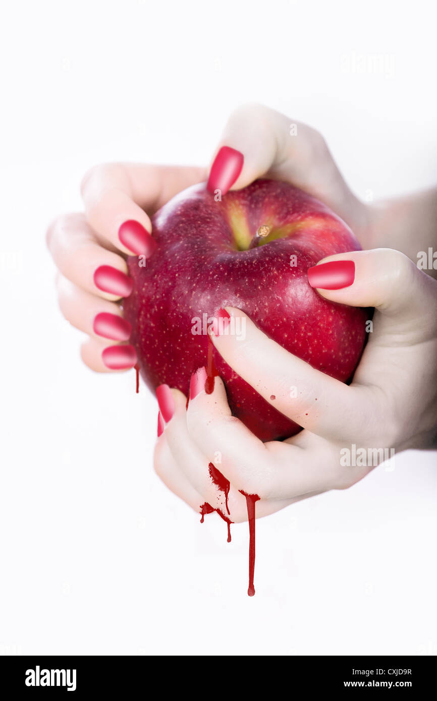 bloody apple Stock Photo