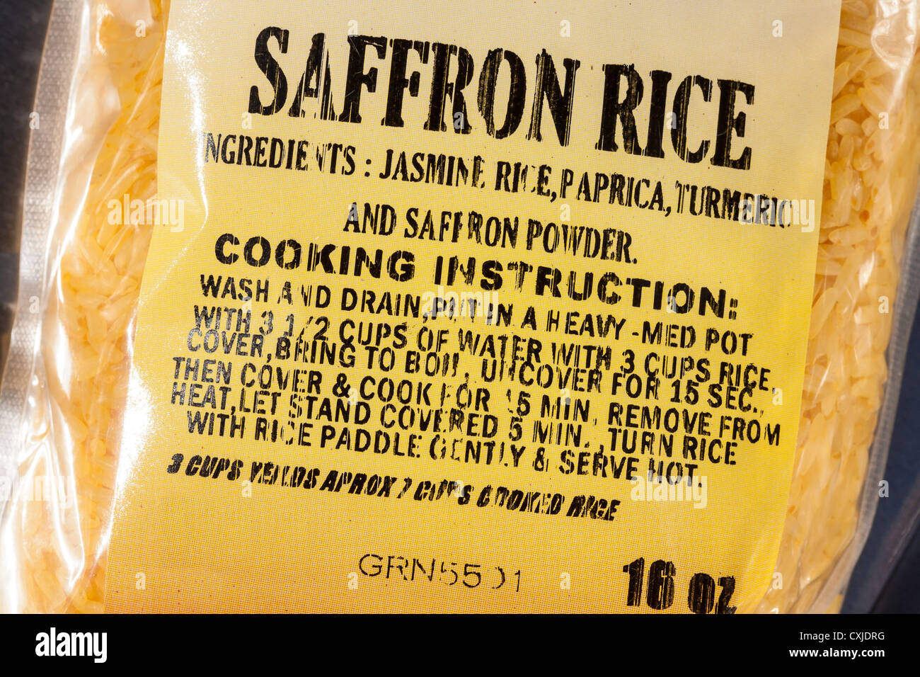 Uncooked Saffron Rice Package Stock Photo Alamy