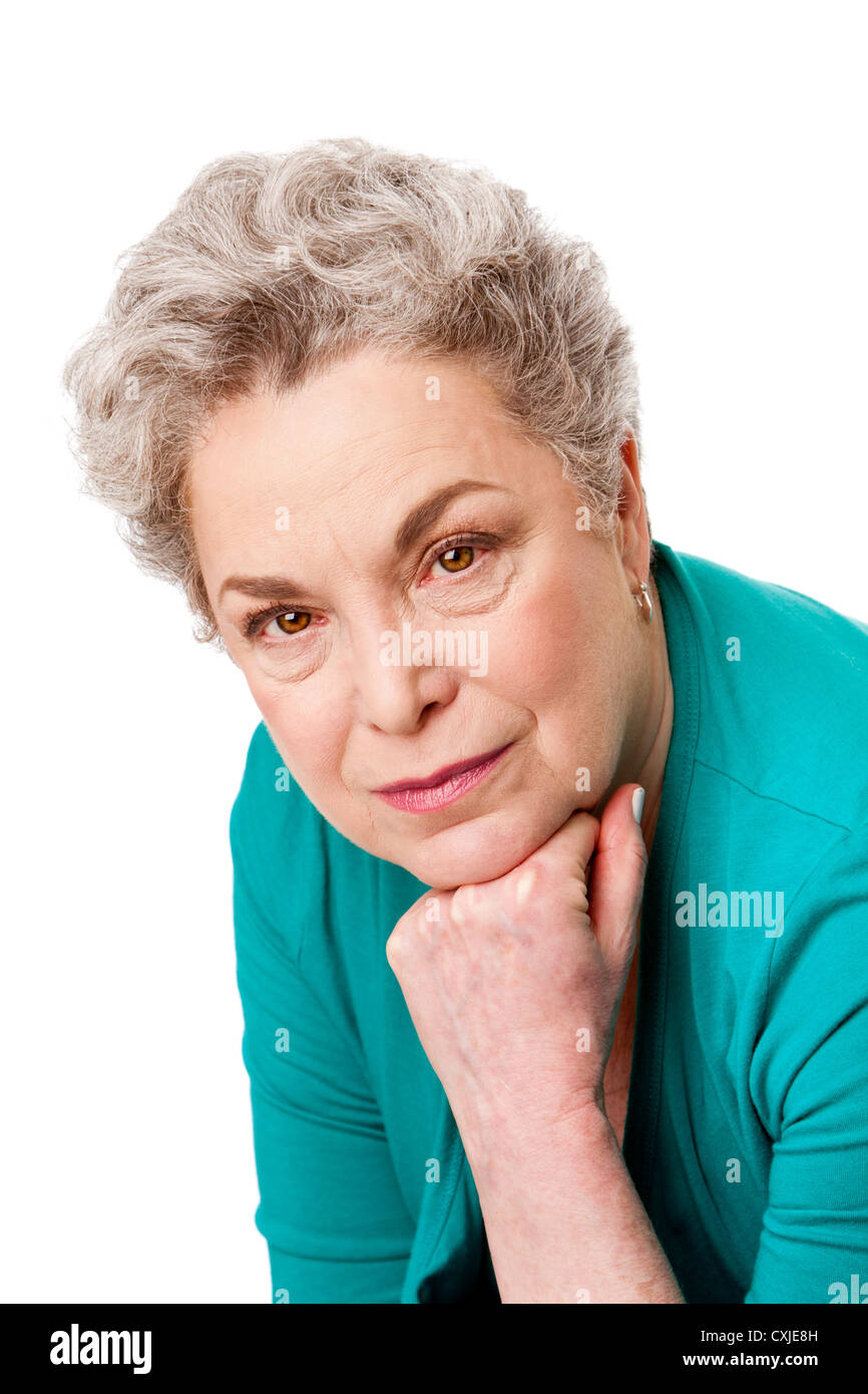 Portrait of Senior woman face Stock Photo