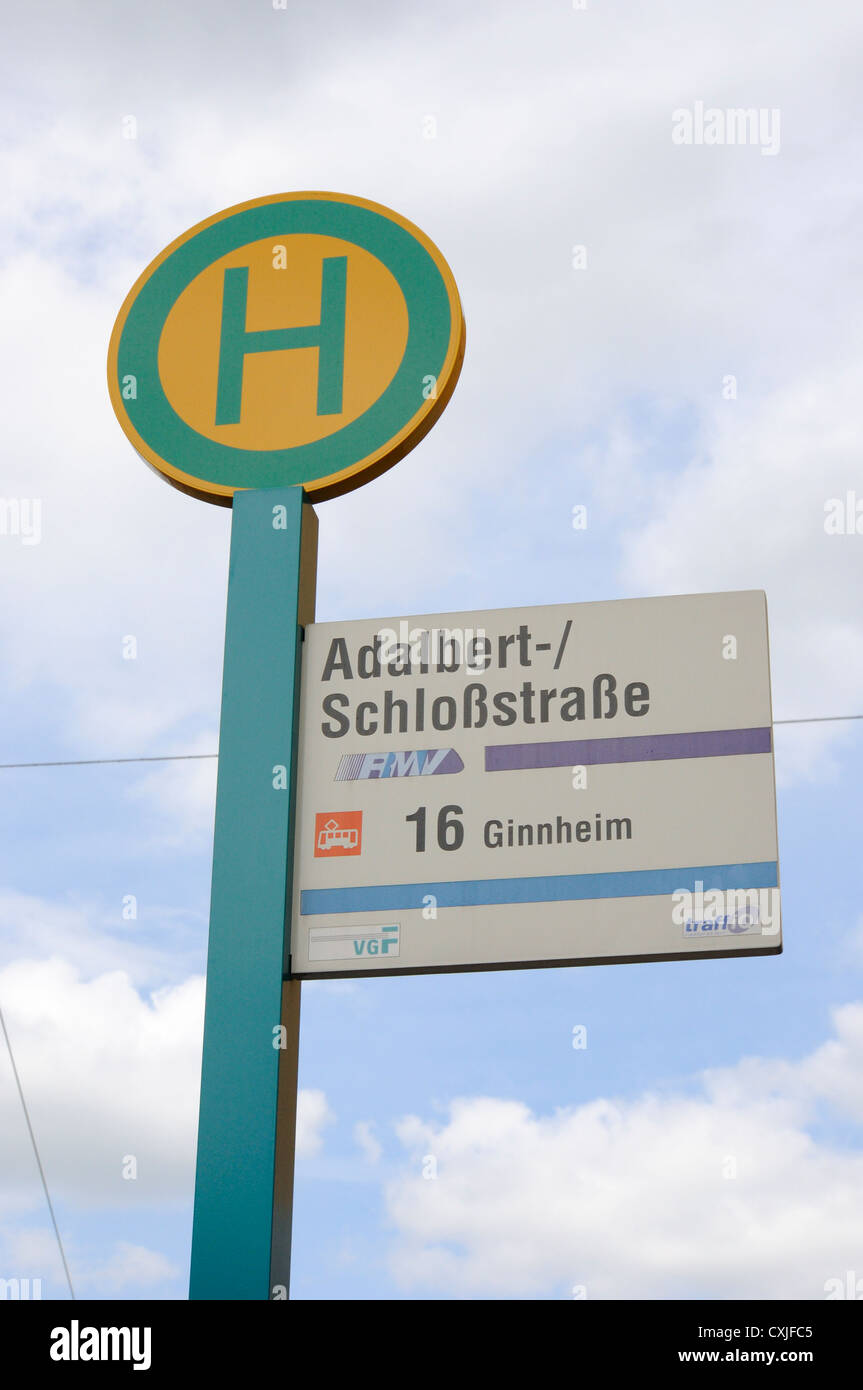 Sign for the Adalbert-Schlossstrasse No. 16 tram stop, Frankfurt Stock  Photo - Alamy