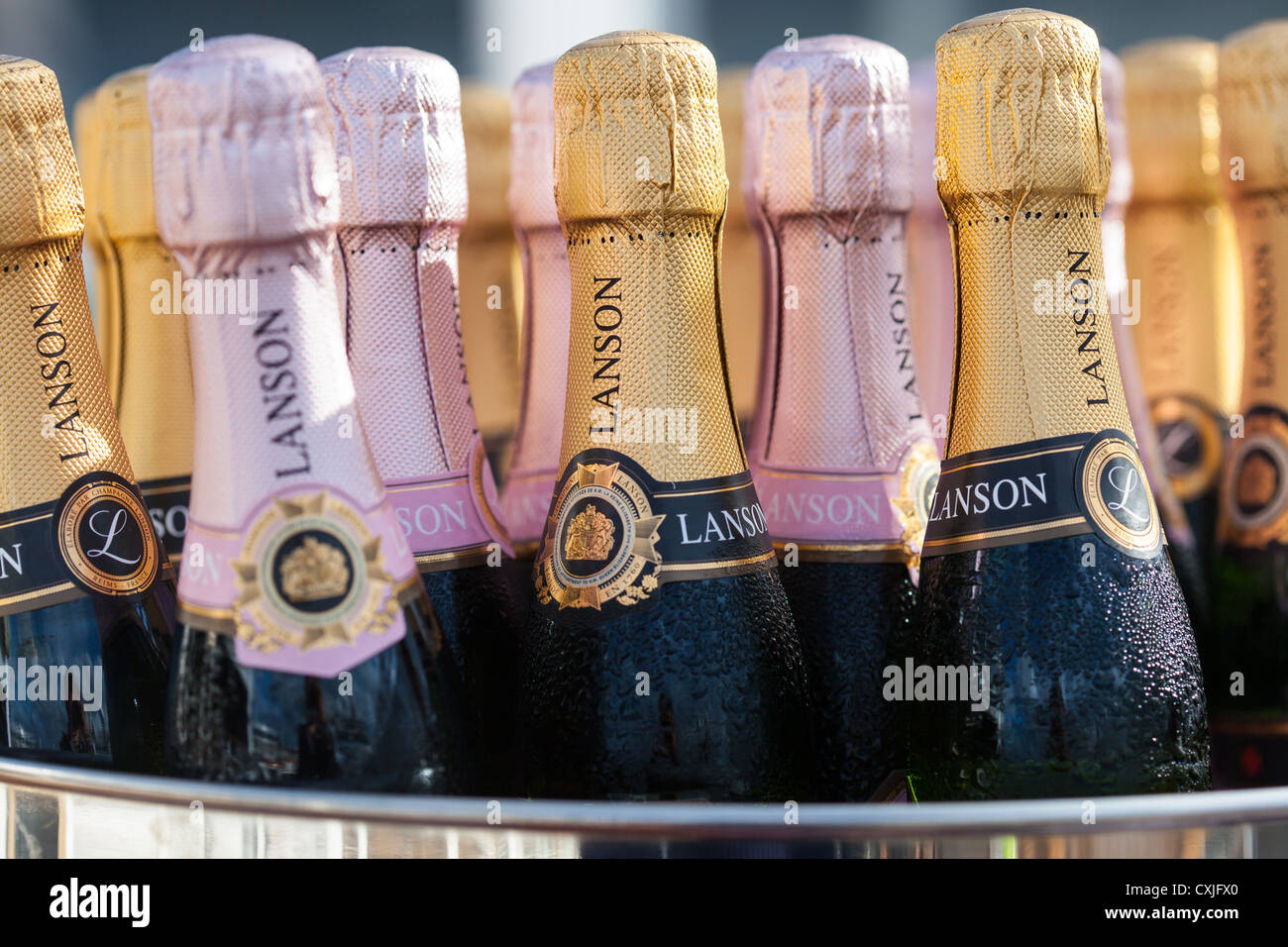 Bottles of Champagne in Ice buckets ready for champagne sail away from