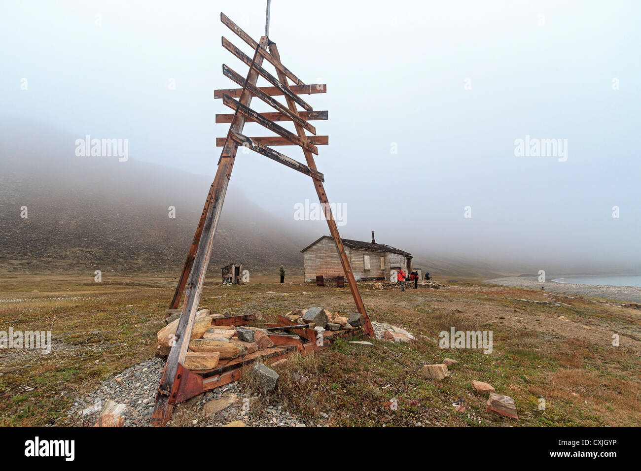 Remains of RCMP (Royal Canadian Mounted Police) post at Dundas Harbour on Devon Island in Lancaster Sound, Nunavut, Canada Stock Photo