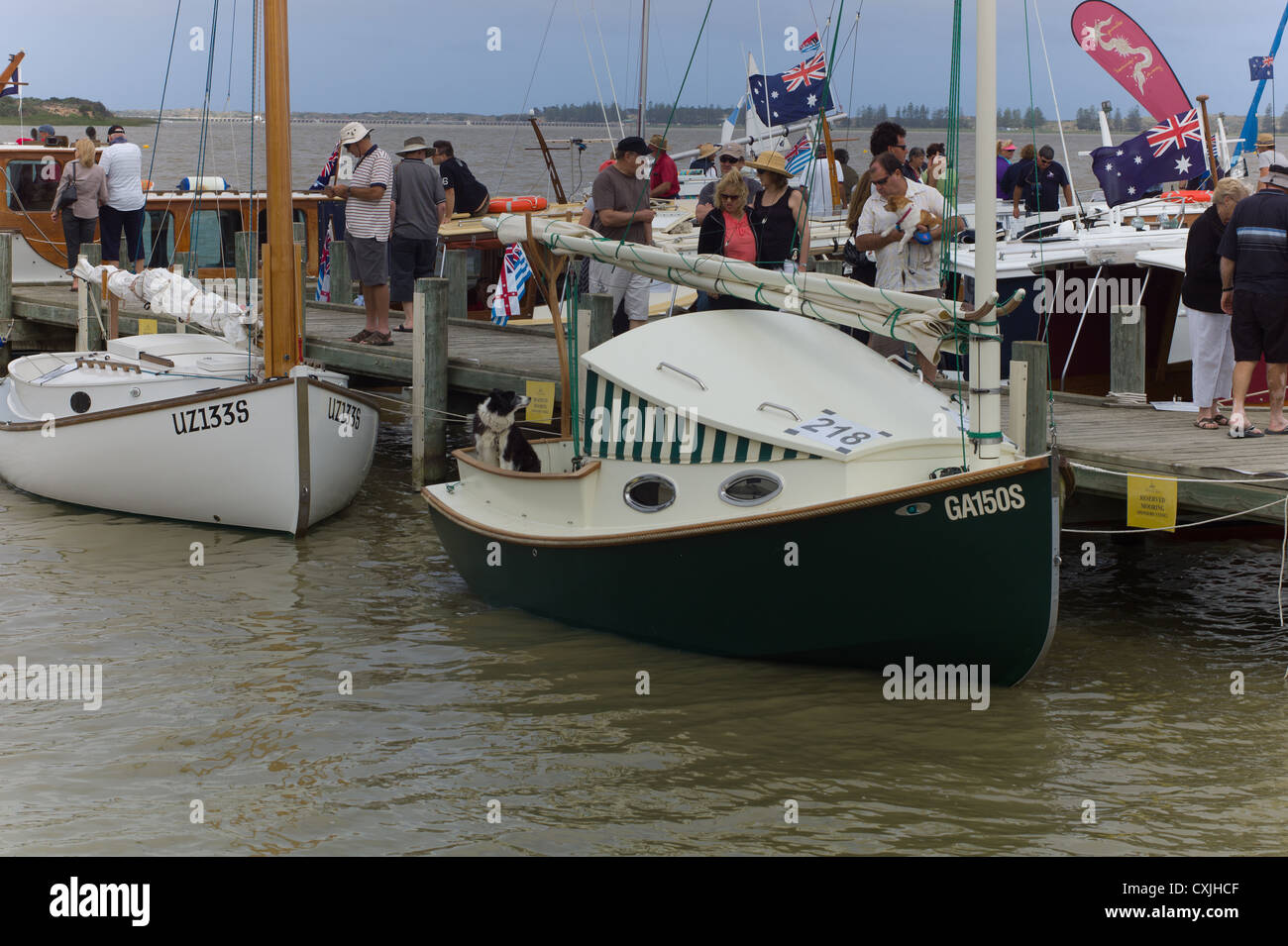 South Australian Wooden Boat Festival at Goolwa wooden yachts Stock