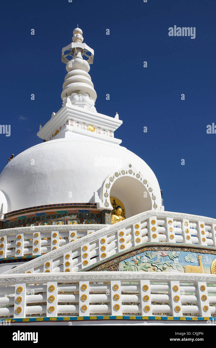 shanti stupa, leh, jammu and kashmir, india Stock Photo