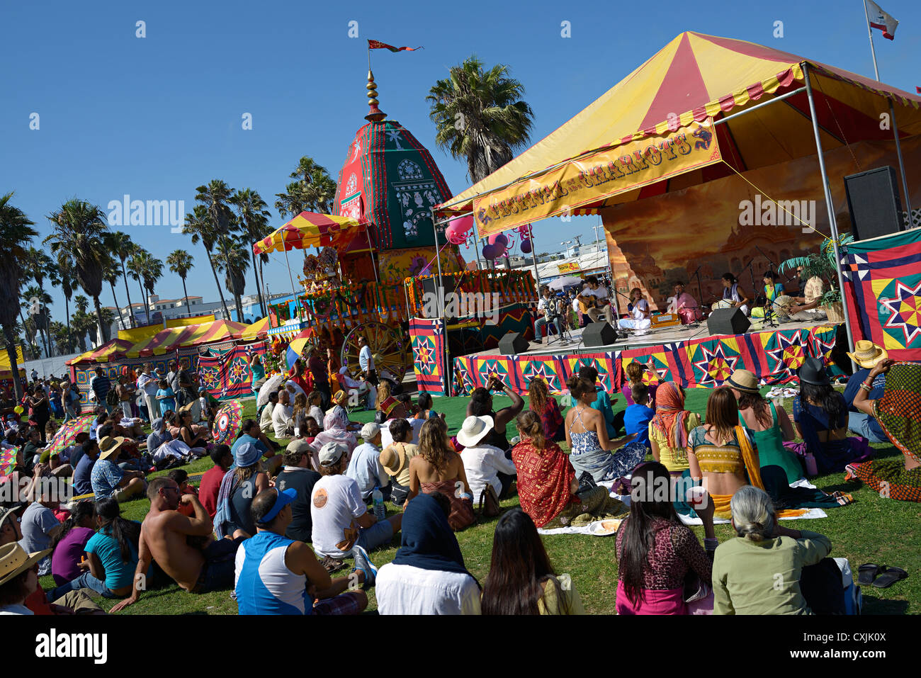 hare krishna chariots festival venice beach california Stock Photo