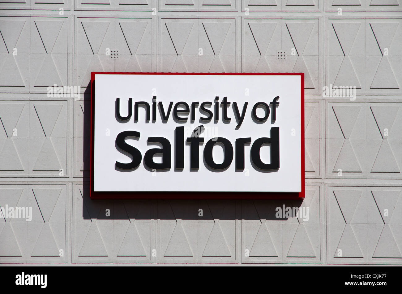 University sign , University of Salford, Salford, Greater Manchester, England, UK Stock Photo