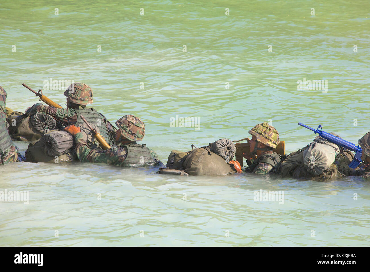 Military Exercise in Aruba Stock Photo