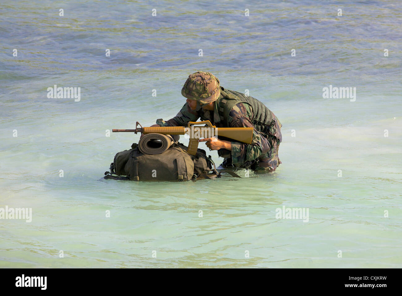 Military Exercise in Aruba Stock Photo