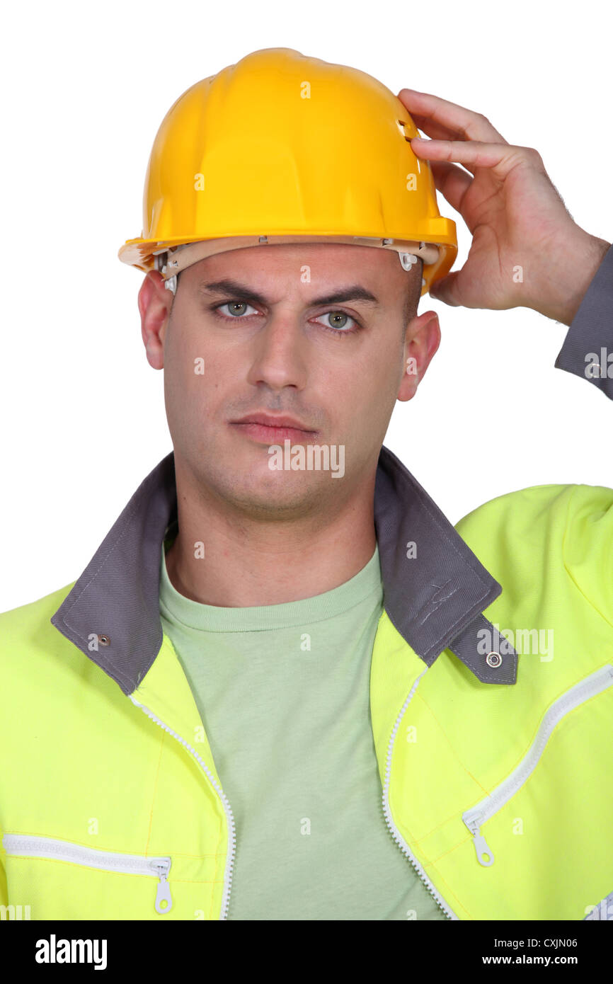 Upset worker Stock Photo