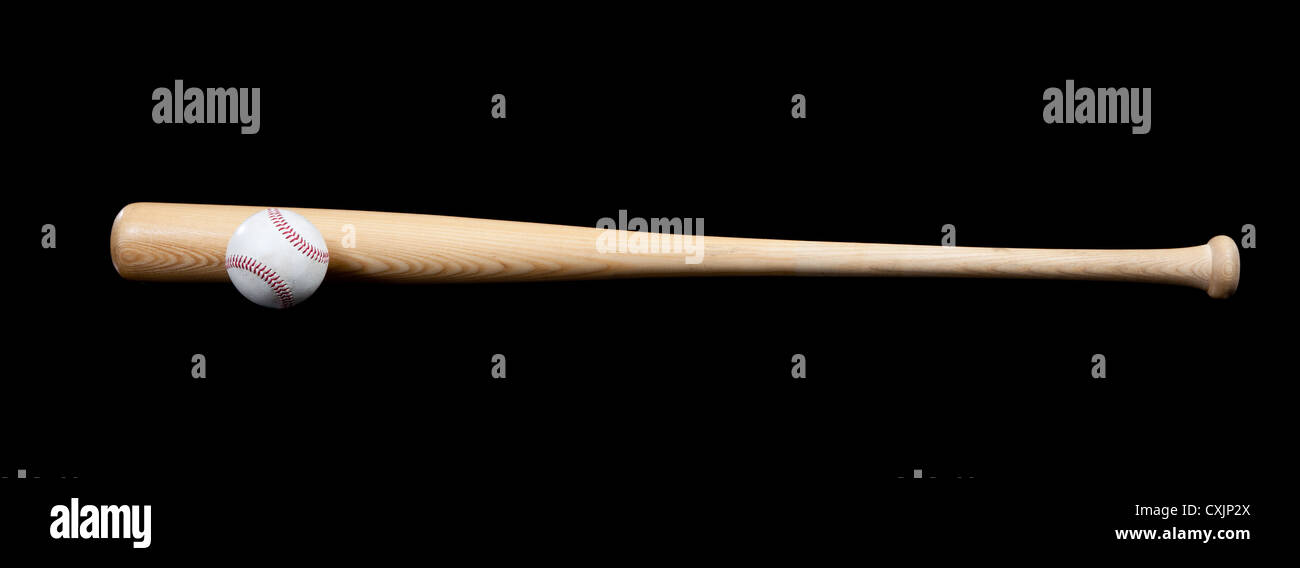 Wooden baseball bat and ball on a white background Stock Photo Alamy