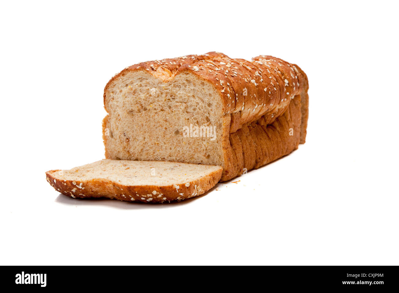 A loaf of wheat bread on a white background Stock Photo - Alamy