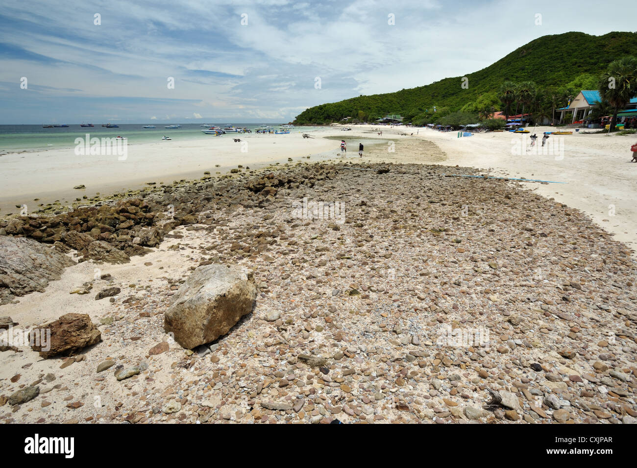 View  beautiful beach koh Lan Stock Photo