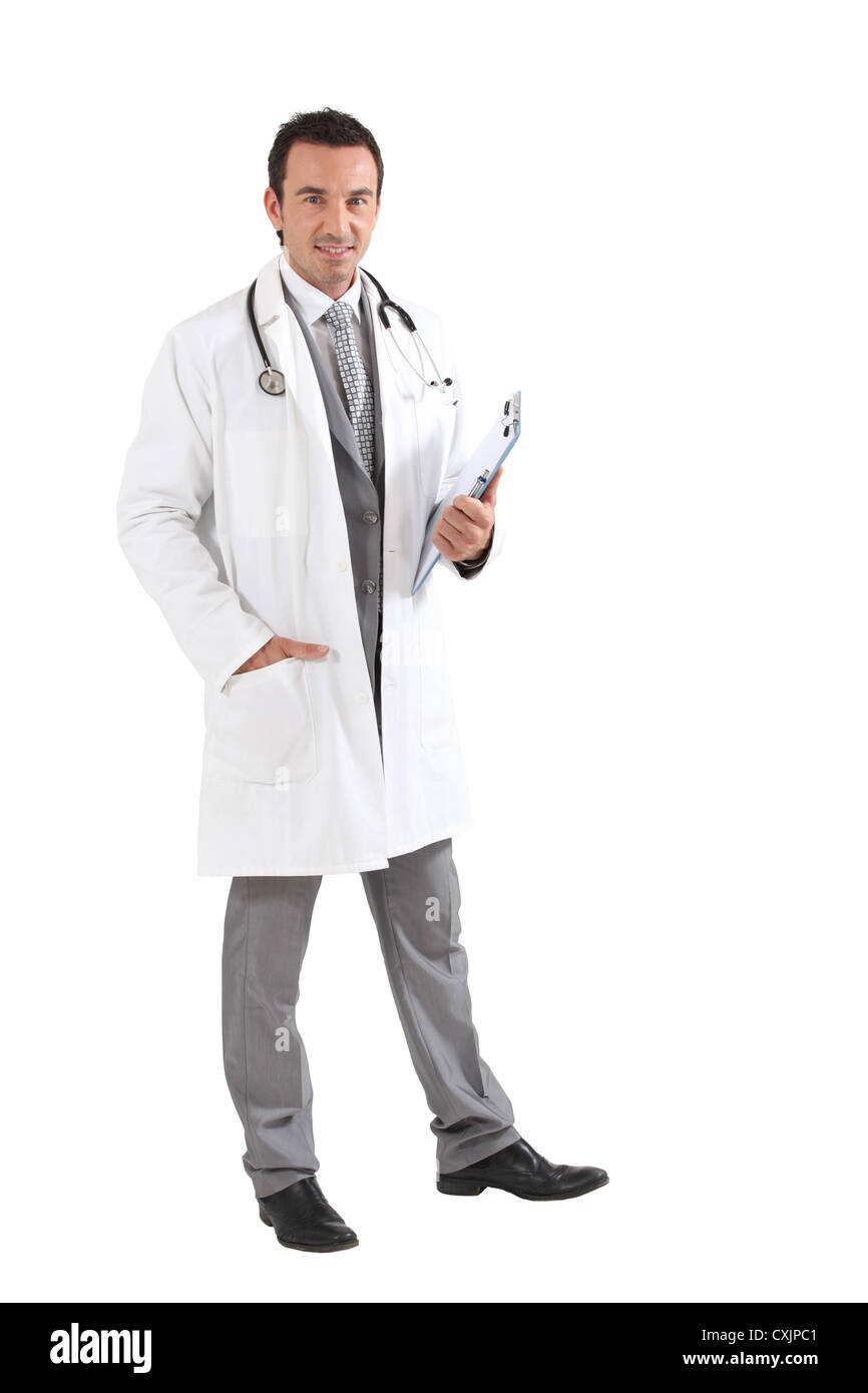 Doctor with folders Stock Photo