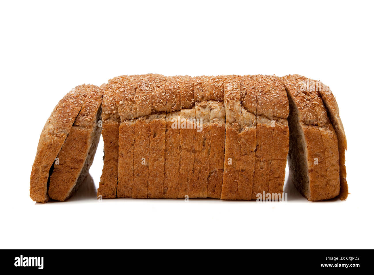 A loaf of wheat bread on a white background Stock Photo - Alamy