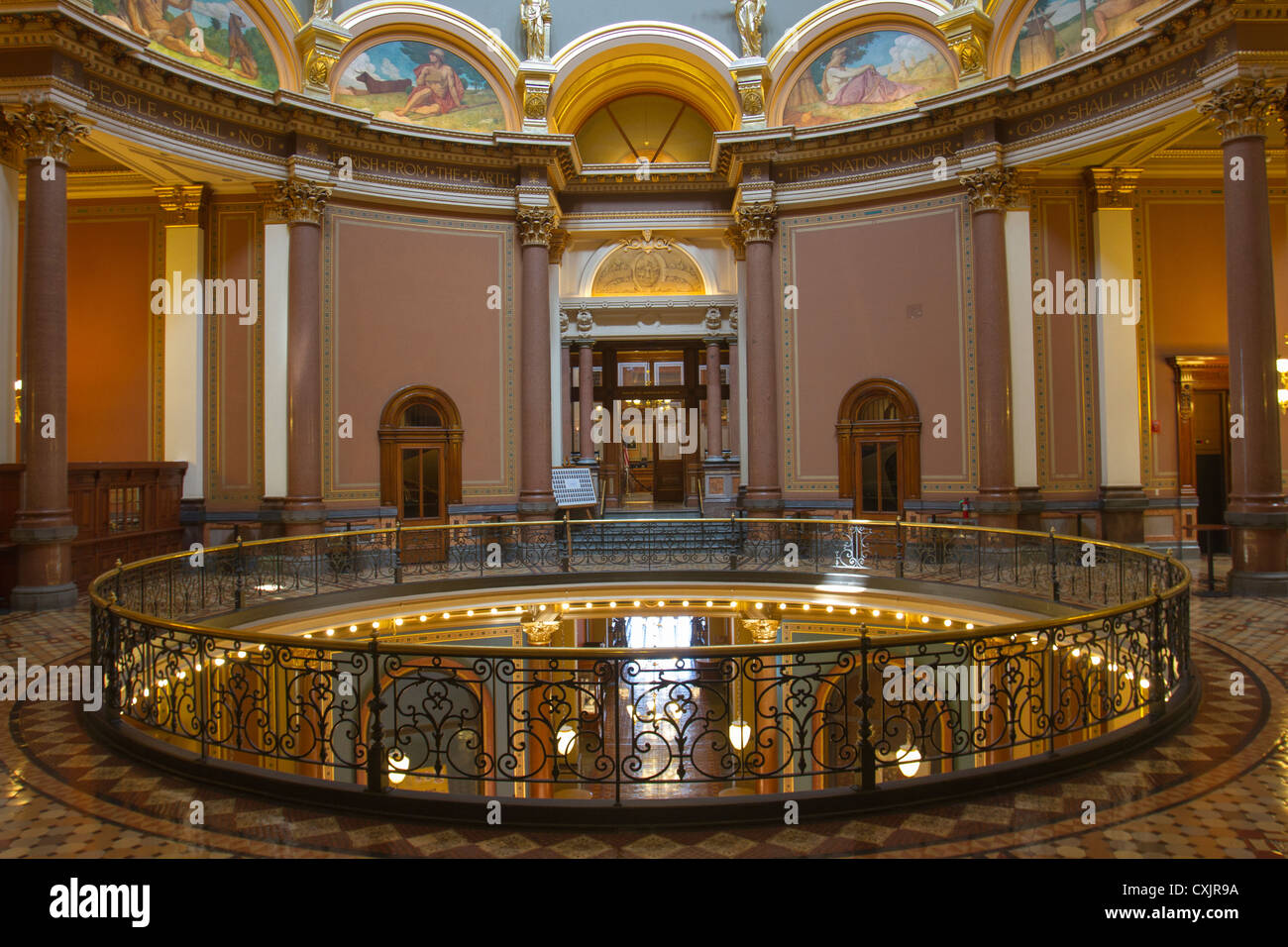 Rotunda entrance to the House of Representatives chamber in the Iowa state capitol building or statehouse in Des Moines Stock Photo