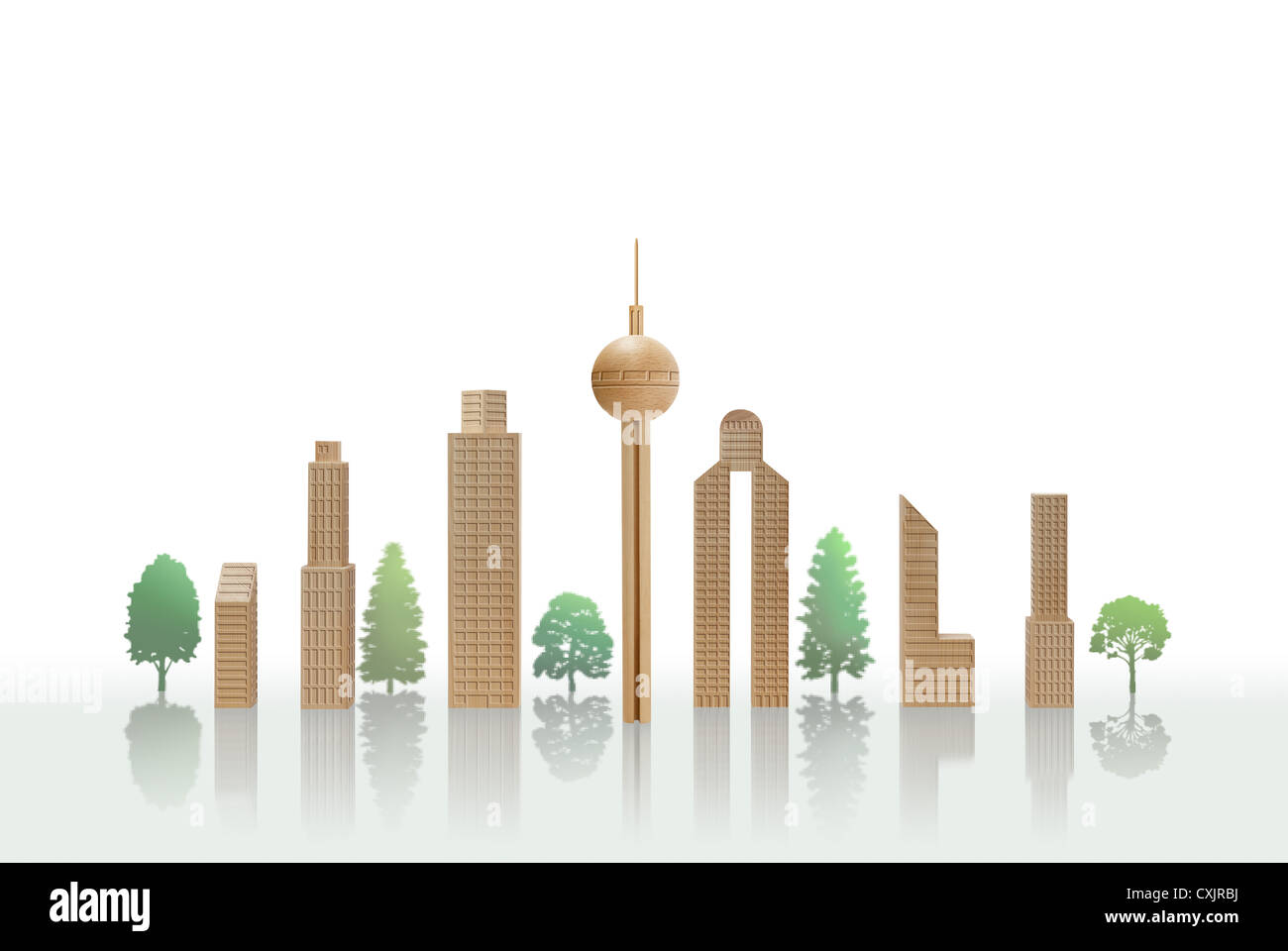 Group of buildings (wood Stock Photo Alamy