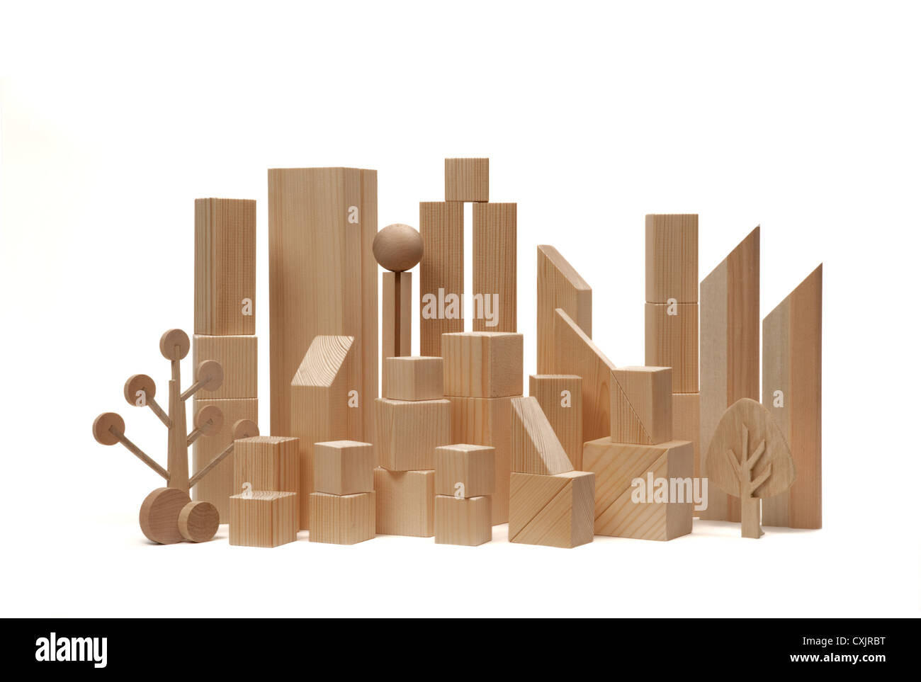 Group of buildings (wood Stock Photo Alamy