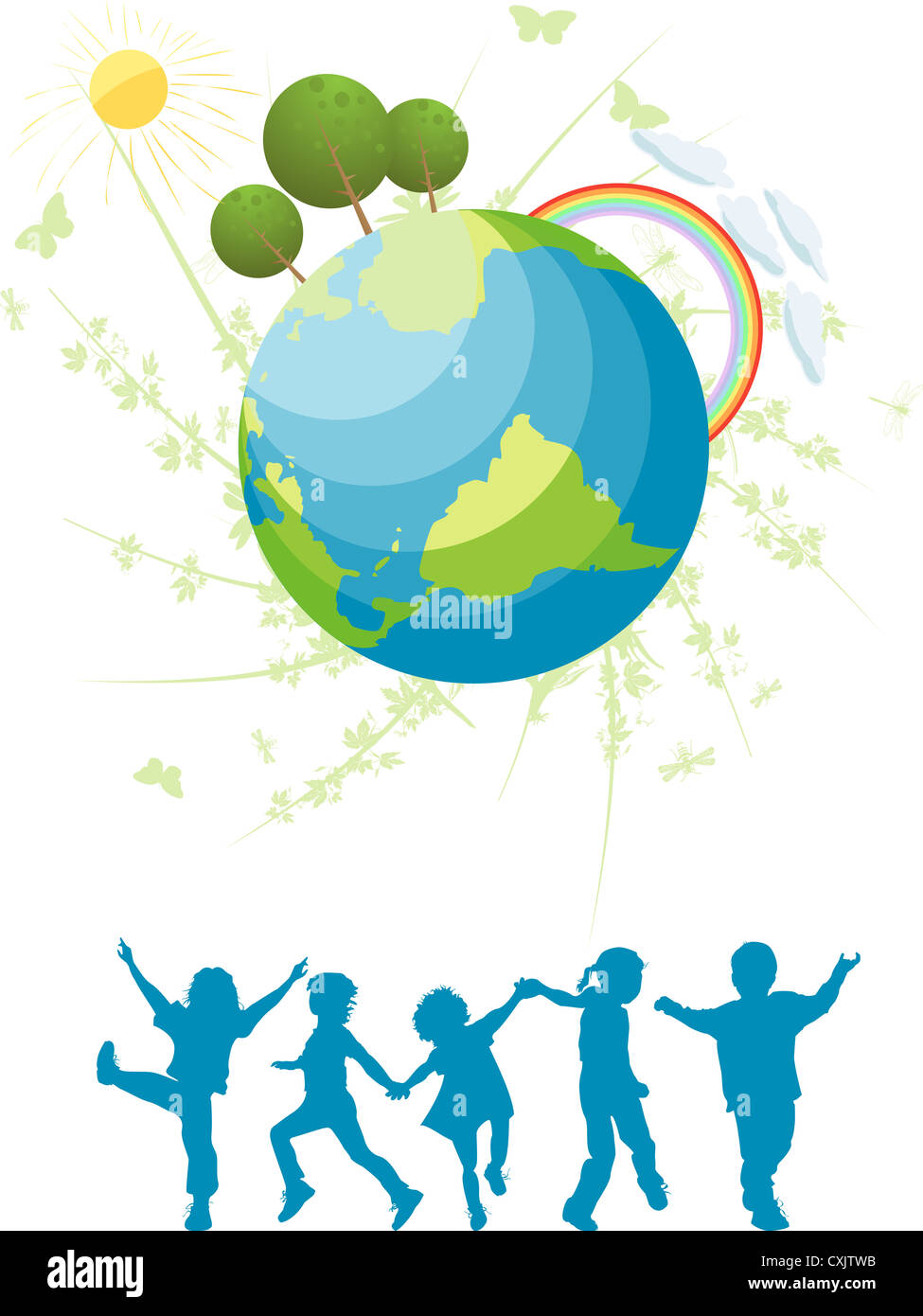 Kids and planet Stock Photo - Alamy
