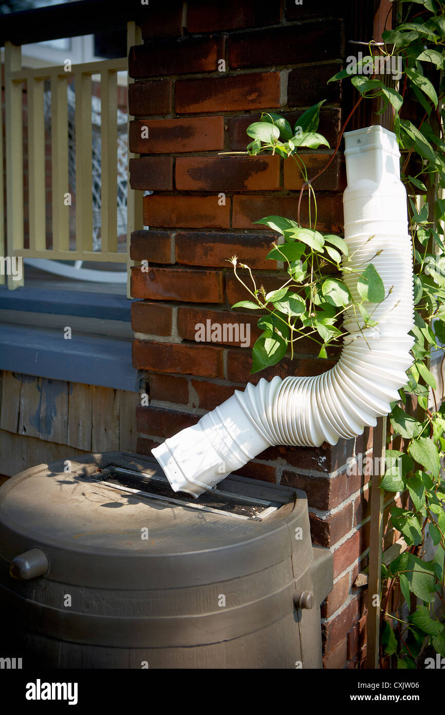 Rain Barrel with Downspout, Toronto, Ontario, Canada Stock Photo Alamy