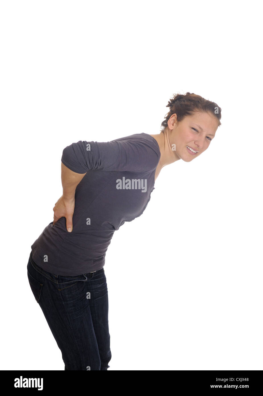 Back beautiful brunette woman Cut Out Stock Images Pictures Alamy