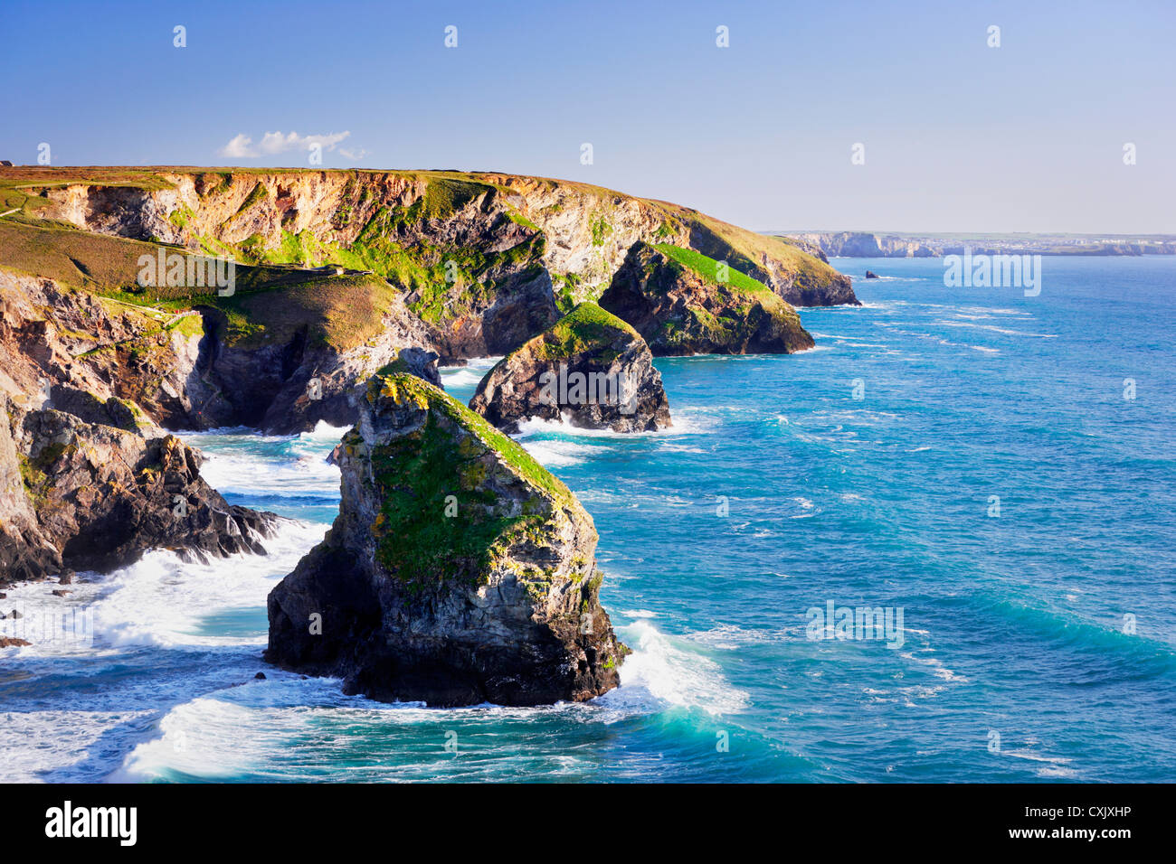 Sea Stacks of Bedruthan Steps, Cornwall, England Stock Photo - Alamy