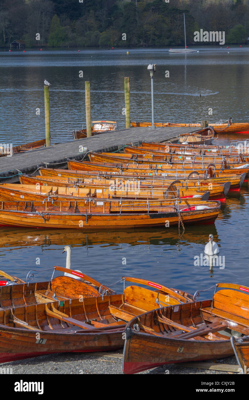 boats in a line on the dock Stock Photo - Alamy