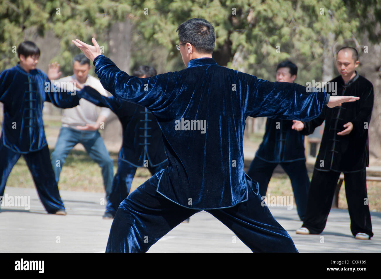 Tai Chi at the Temple of Heaven park, Beijing Stock Photo