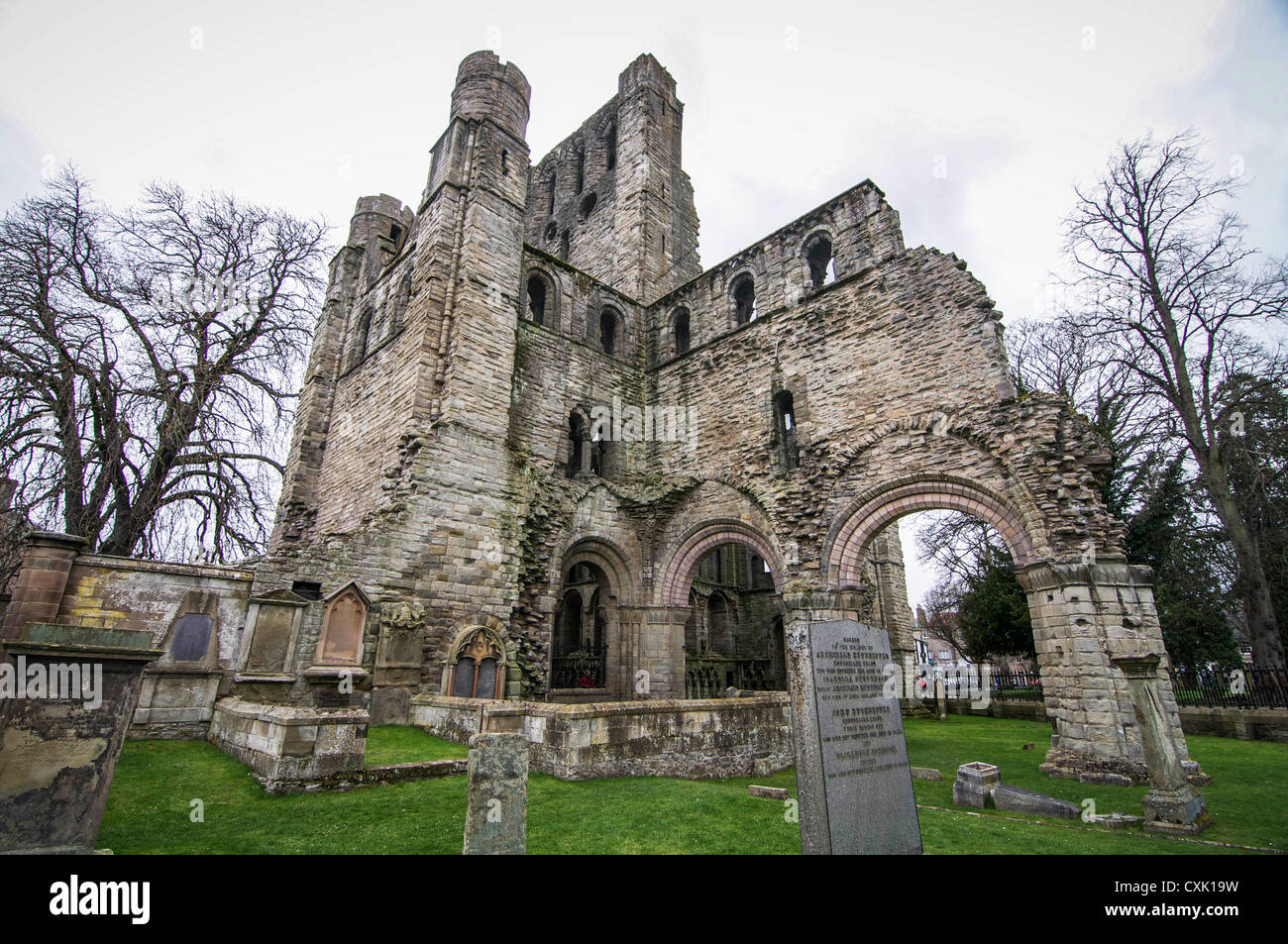Ruins of the 12th Century Kelso Abbey in Scotland Stock Photo