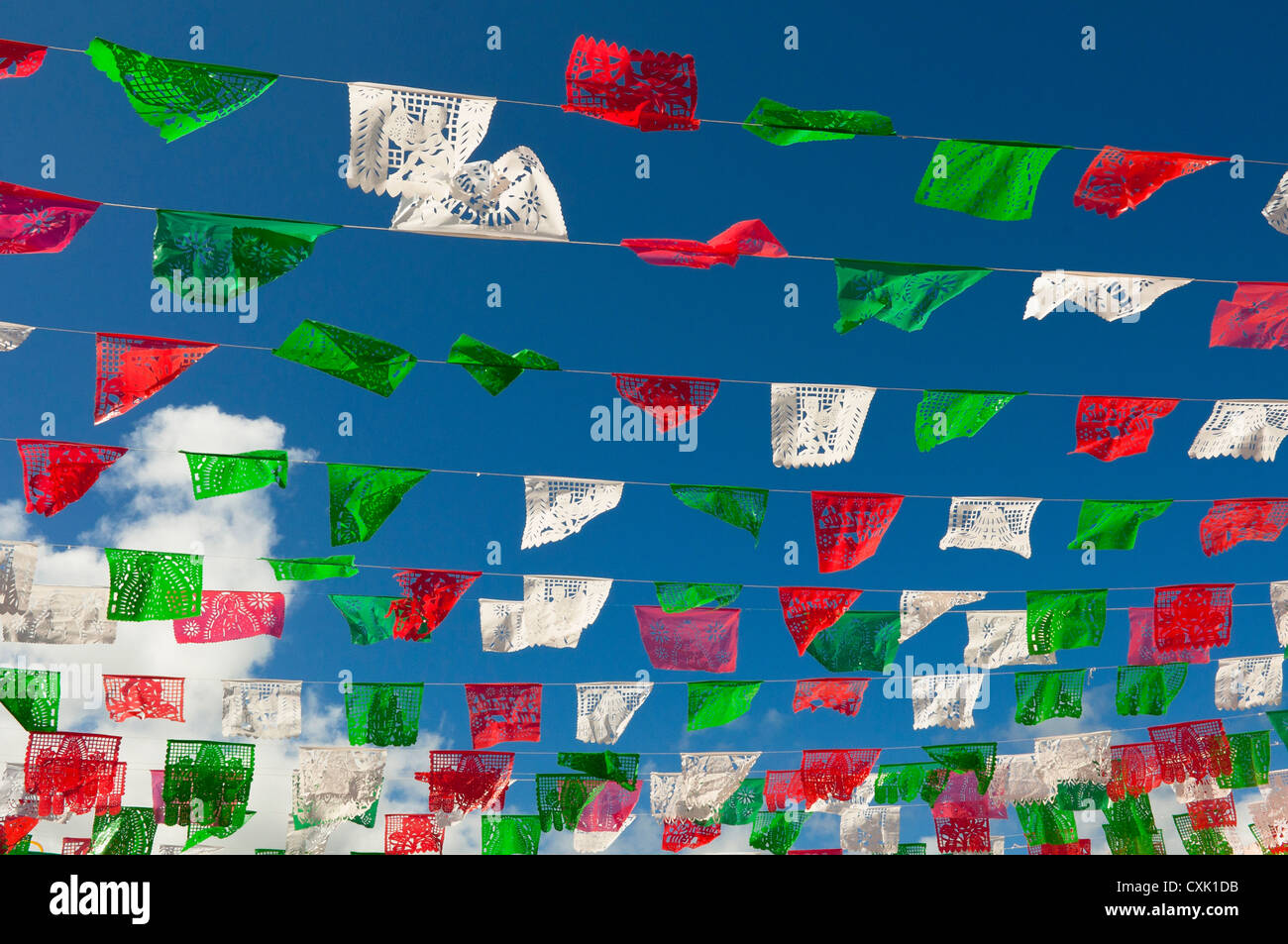 Flags, Tulum, Quintana Roo, Mexico Stock Photo