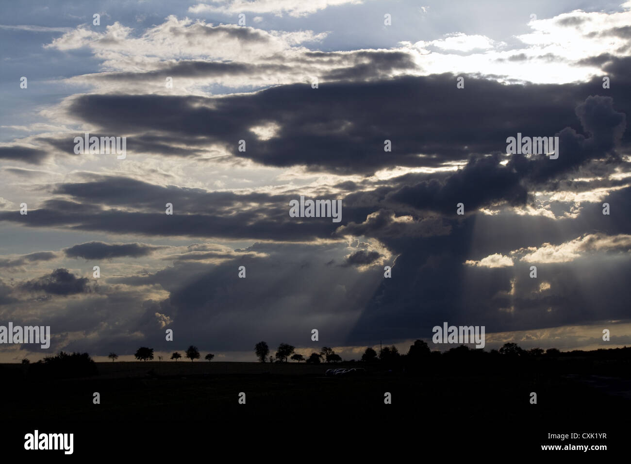 Evening, Welschbach, Saarland, Germany Stock Photo
