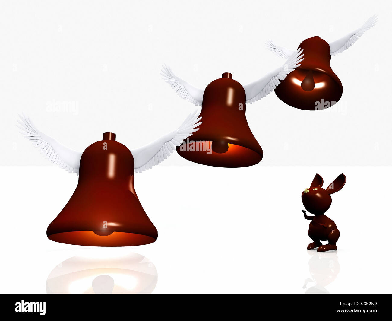 the bells of Easter and rabbits Stock Photo Alamy