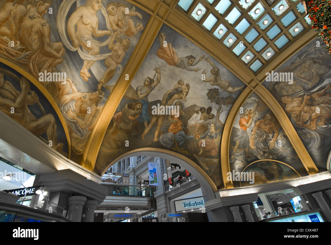 Galerias Pacifico, shopping center built in 1889, murals by  Argentine artists added in 1945, Buenos Aires, Argentina Stock Photo