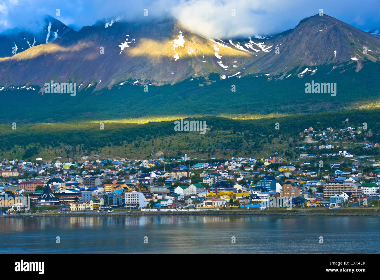 Port of Ushuaia, the capital of the Provincia de Tierra del Fuego, Argentina, South America Stock Photo