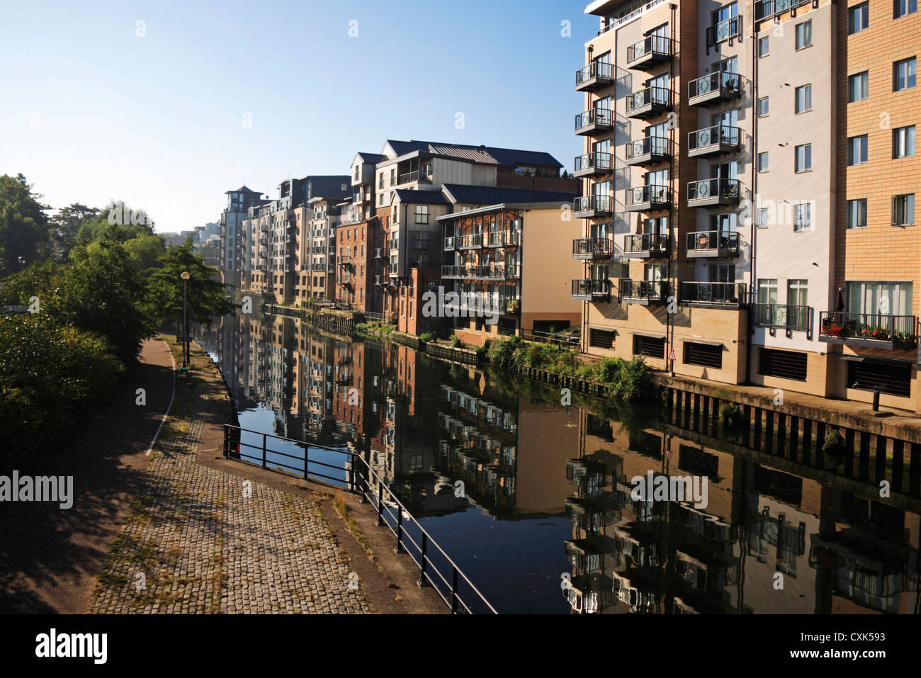 A view of the River Wensum with new housing developments in the City of