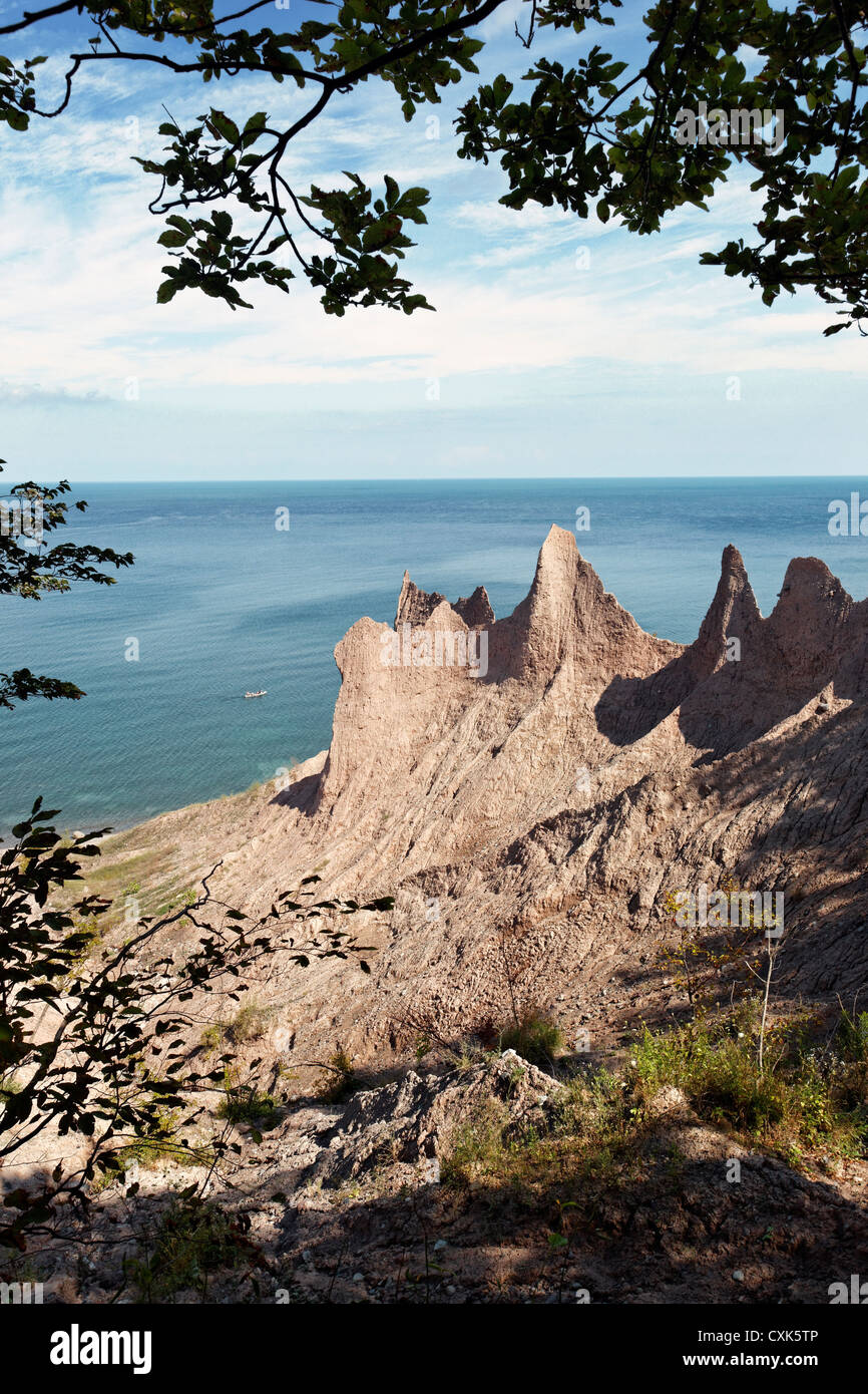 Chimney Bluffs State Park, New York Stock Photo