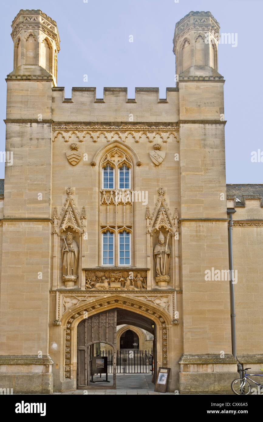 UK Oxford Merton College Entrance Stock Photo