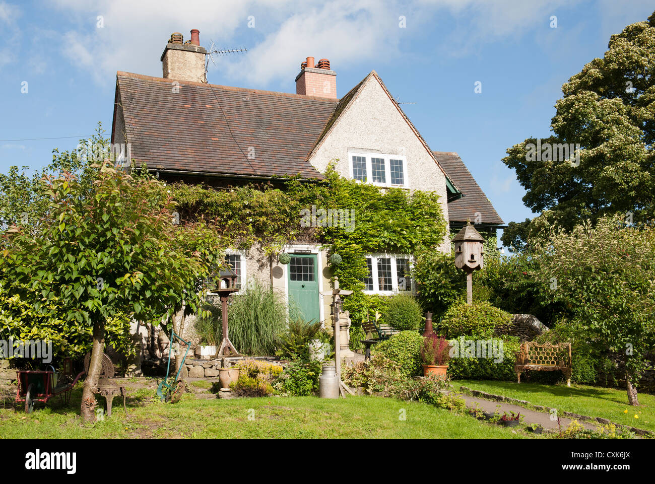 Cottage in the village of Tissington, Derbyshire, England, Uk. Stock Photo
