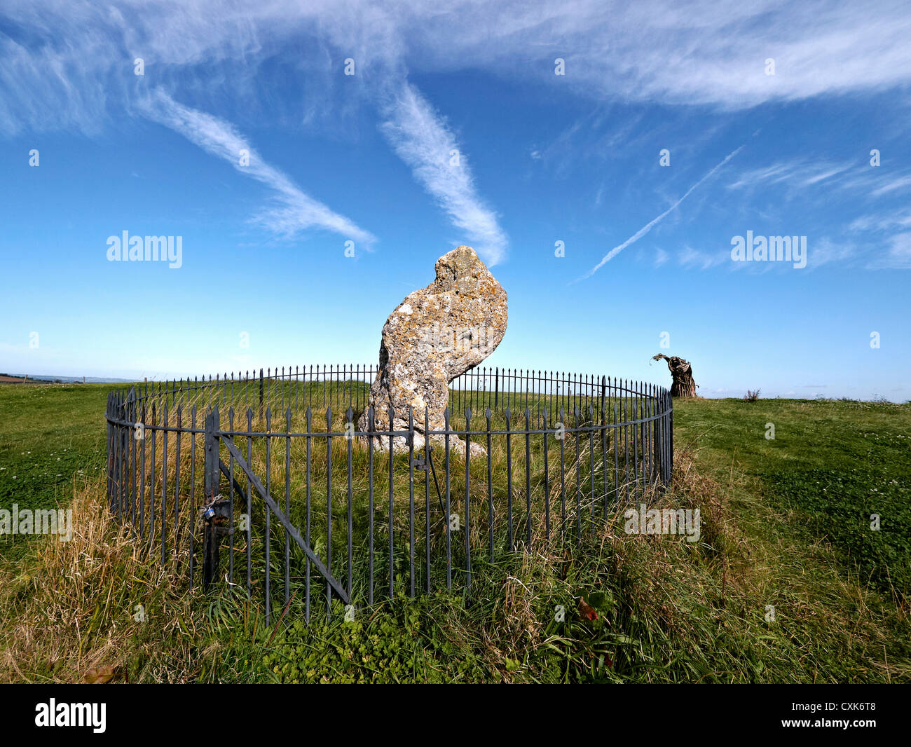 The King Stone at the historic site of the Rollright Stones Little Compton Gt. Rollright Oxfordshire England Stock Photo