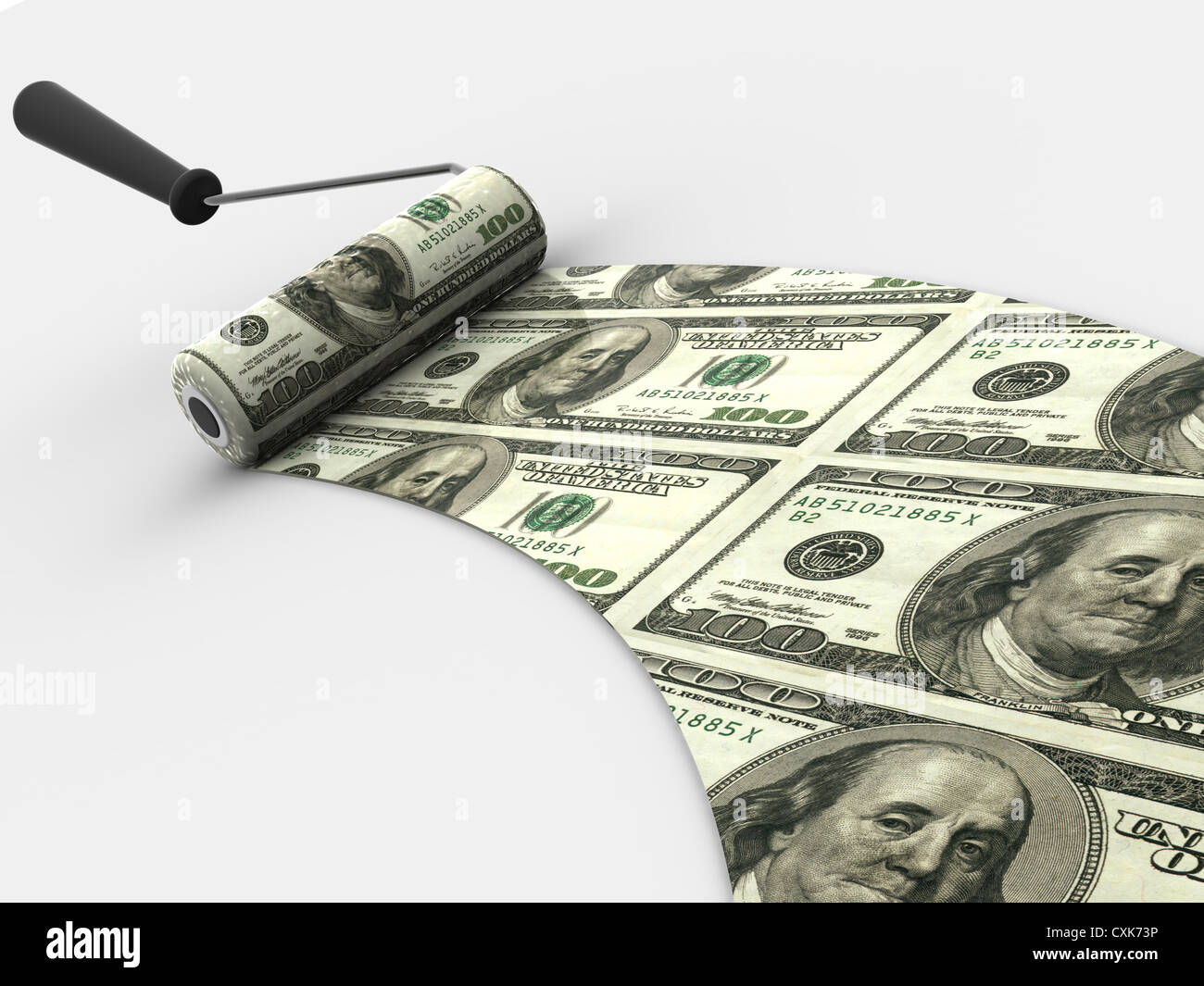 Dollar money paint roller hi-res stock photography and images - Alamy