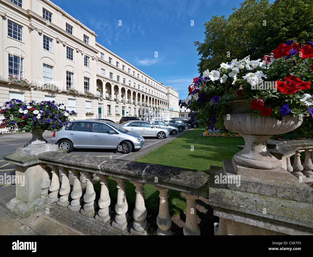 Cheltenham,architecture. Georgian Municipal offices and terraced residential apartments at the Promenade Cheltenham Gloucestershire England UK Stock Photo