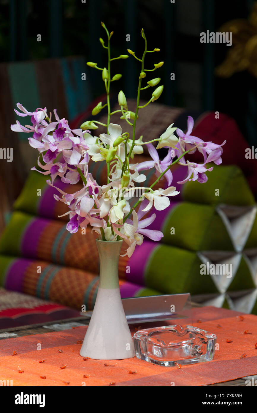 Lilies in a Vase in Bangkok Stock Photo