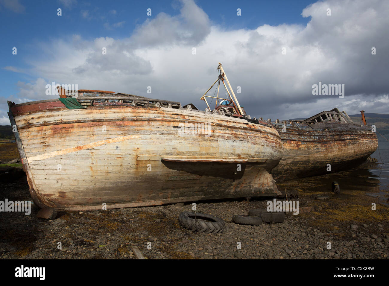 zerstörten Boot, Aros Netz, Isle of Mull, Schottland Stockfotografie - Alamy