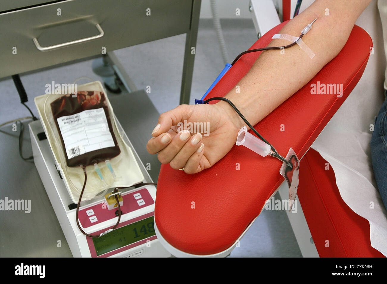 Blood donations for the Red Cross Stock Photo
