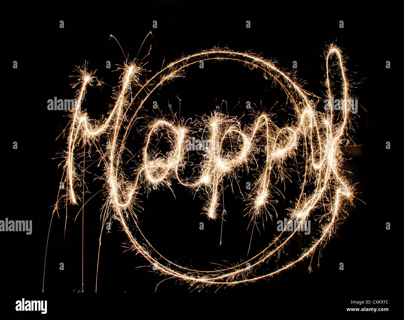 sparklers happy backgrounds Stock Photo