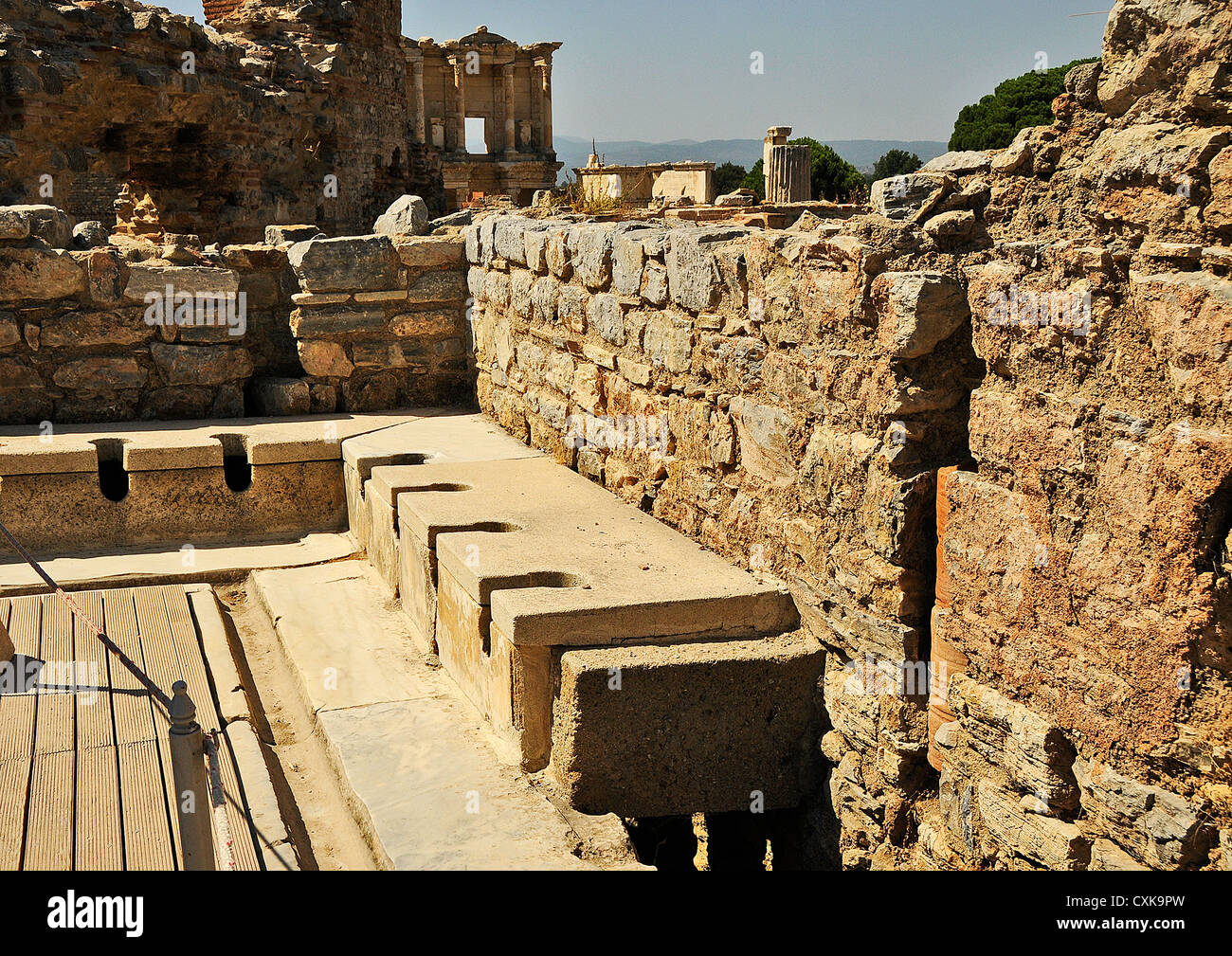 Roman toilets at UNESCO World Heritage Archaeological Site, Ephesus